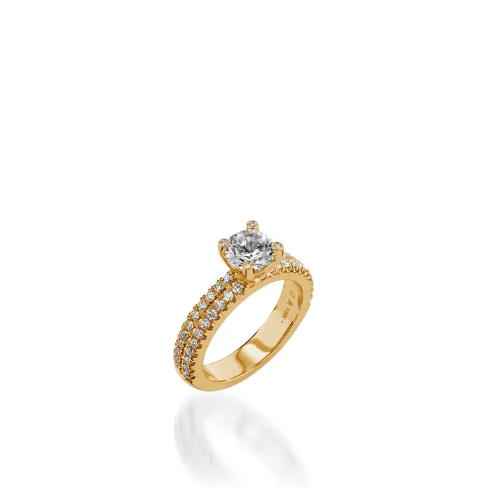 Rings Dynasty Yellow Gold Engagement Ring John Atencio