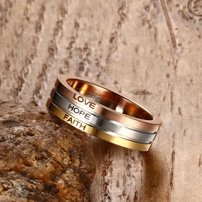 Rings Lords Guidance Christian Ring br Faith Hope Love