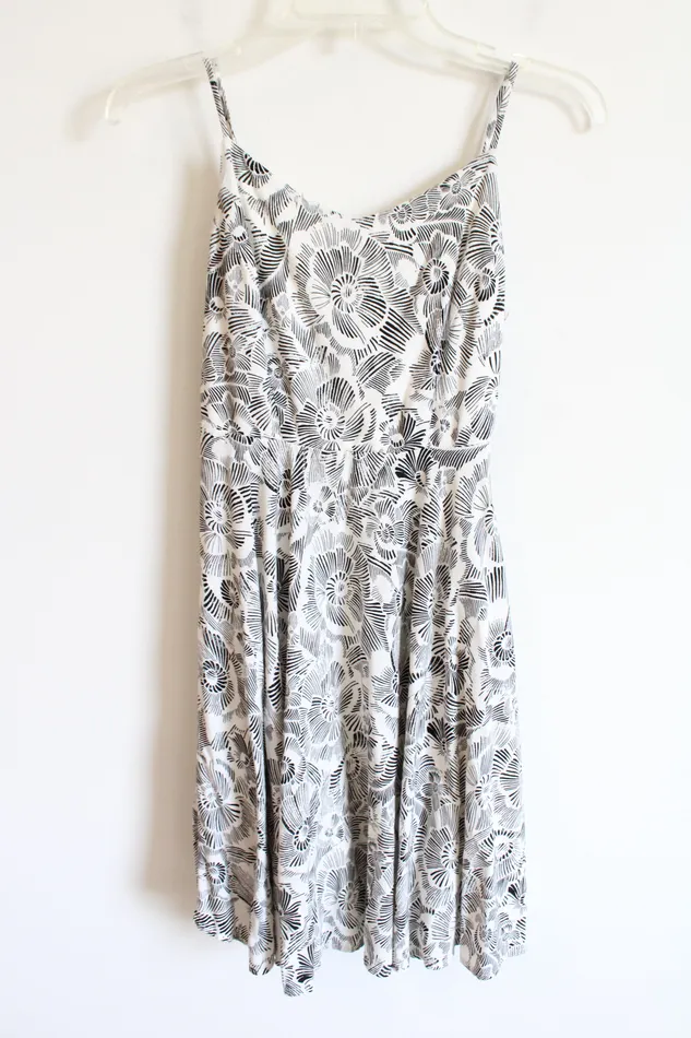 Rings Old Navy White Black Floral Dress S Old Navy