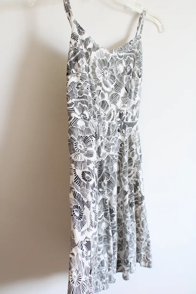 Rings Old Navy White Black Floral Dress S Old Navy