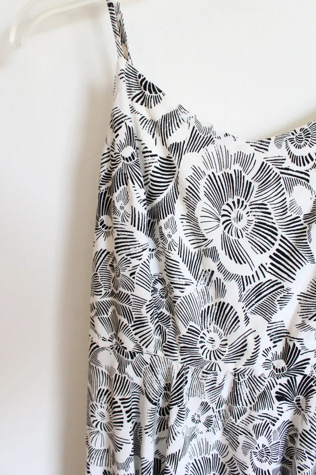 Rings Old Navy White Black Floral Dress S Old Navy