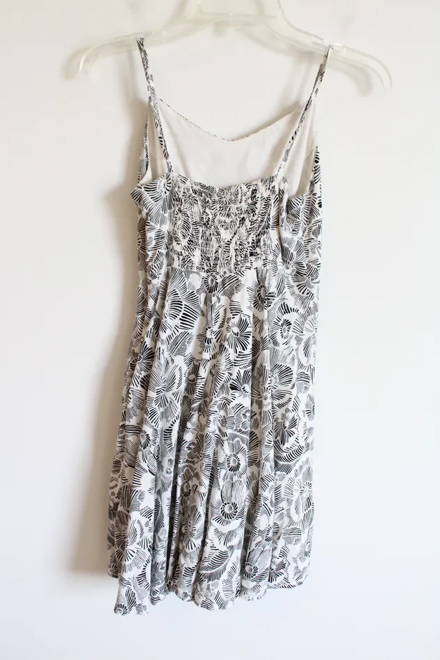 Rings Old Navy White Black Floral Dress S Old Navy