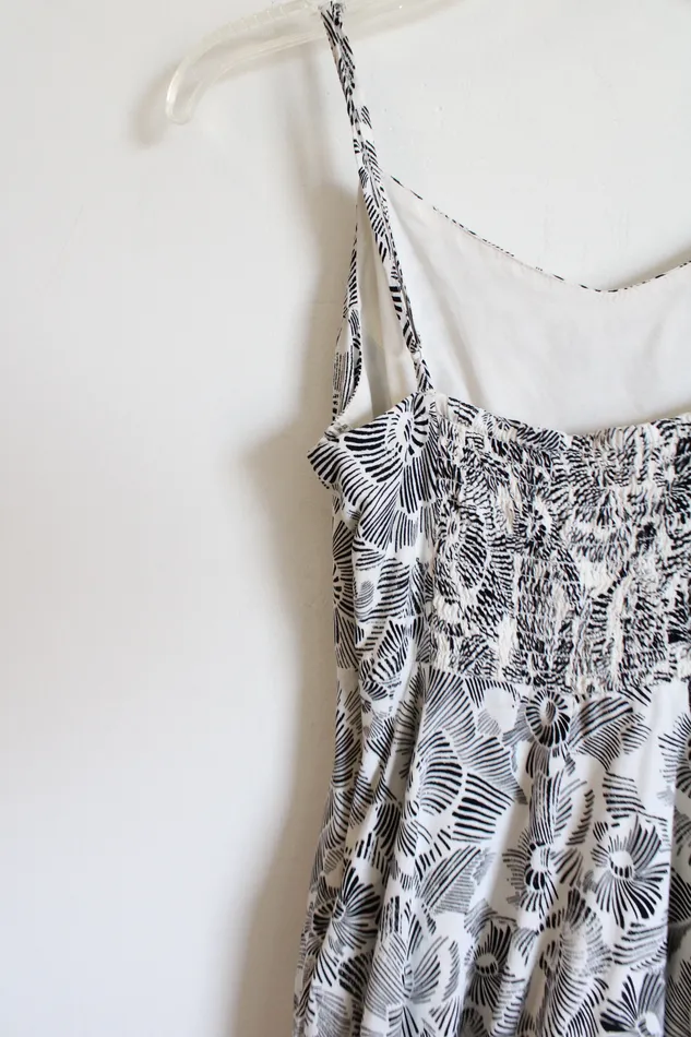 Rings Old Navy White Black Floral Dress S Old Navy