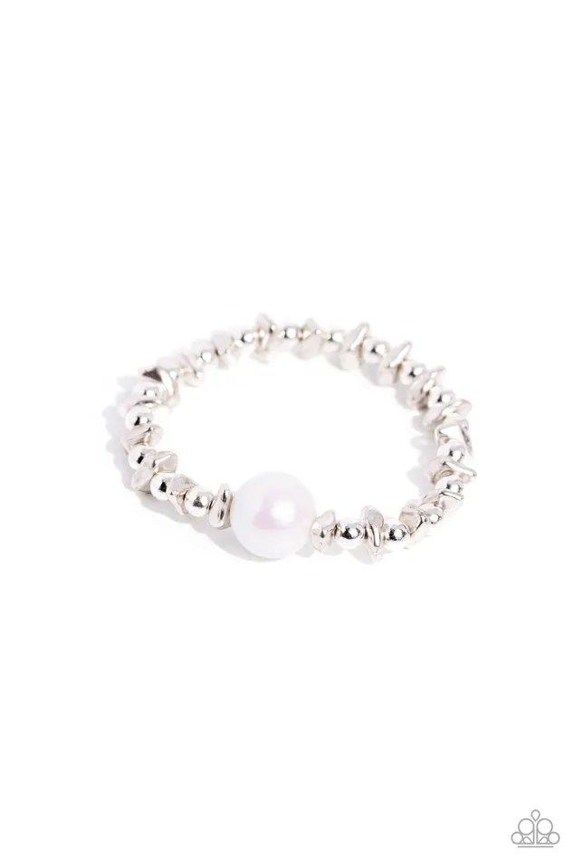 Rings Paparazzi Accessories Chiseled Class White