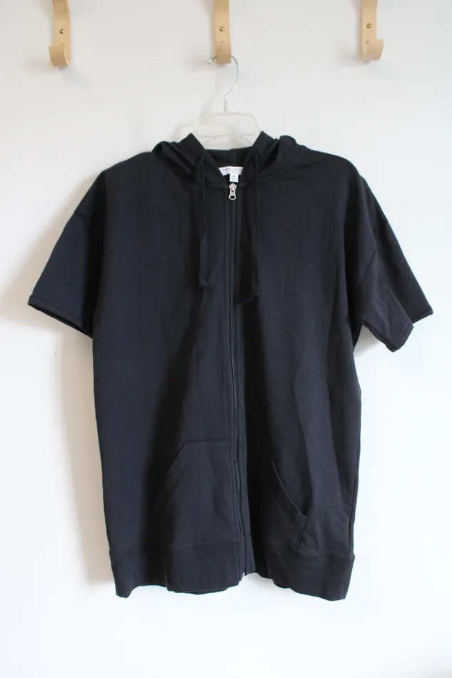 Rings Real Comfort Black Short Sleeved ZipUp Hoodie M Real Comfort