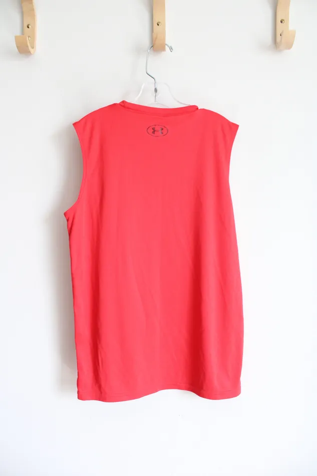 Under Armour Red Orange Athletic Muscle Tank Youth M 1012 Under Armour Earrings
