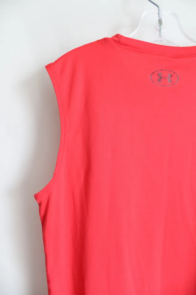 Under Armour Red Orange Athletic Muscle Tank Youth M 1012 Under Armour Earrings