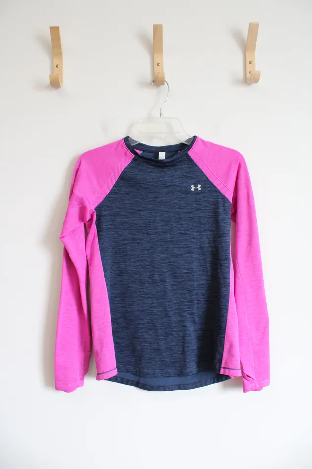 Under Armour Rings Under Armour Blue Pink Long Sleeved Athletic Shirt M