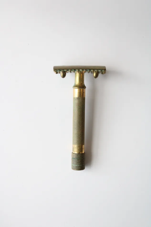 Vintage Brass Razor Jubilee Thrift Earrings