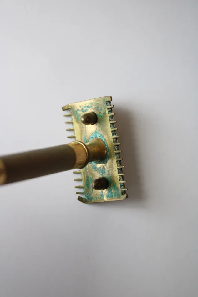 Vintage Brass Razor Jubilee Thrift Earrings