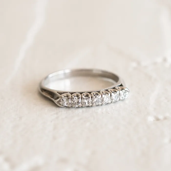 Vintage Tapered Platinum Diamond Band Rings