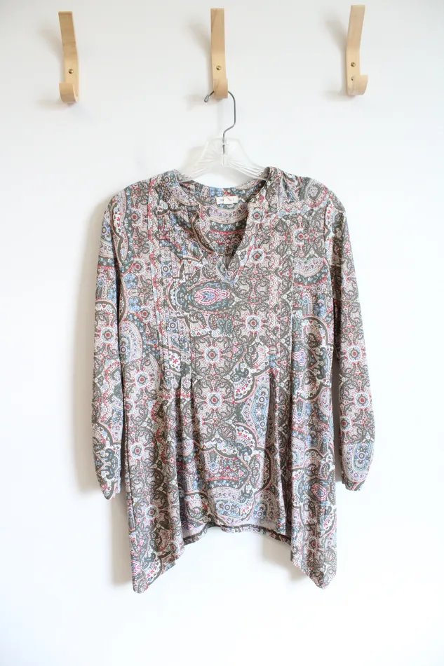 Westport Earrings Westport Green Paisley Printed Long Sleeved Top XS