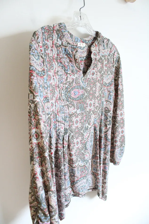 Westport Earrings Westport Green Paisley Printed Long Sleeved Top XS
