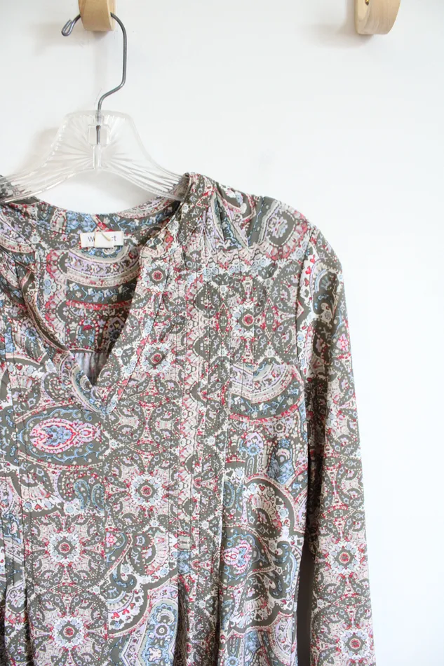 Westport Earrings Westport Green Paisley Printed Long Sleeved Top XS