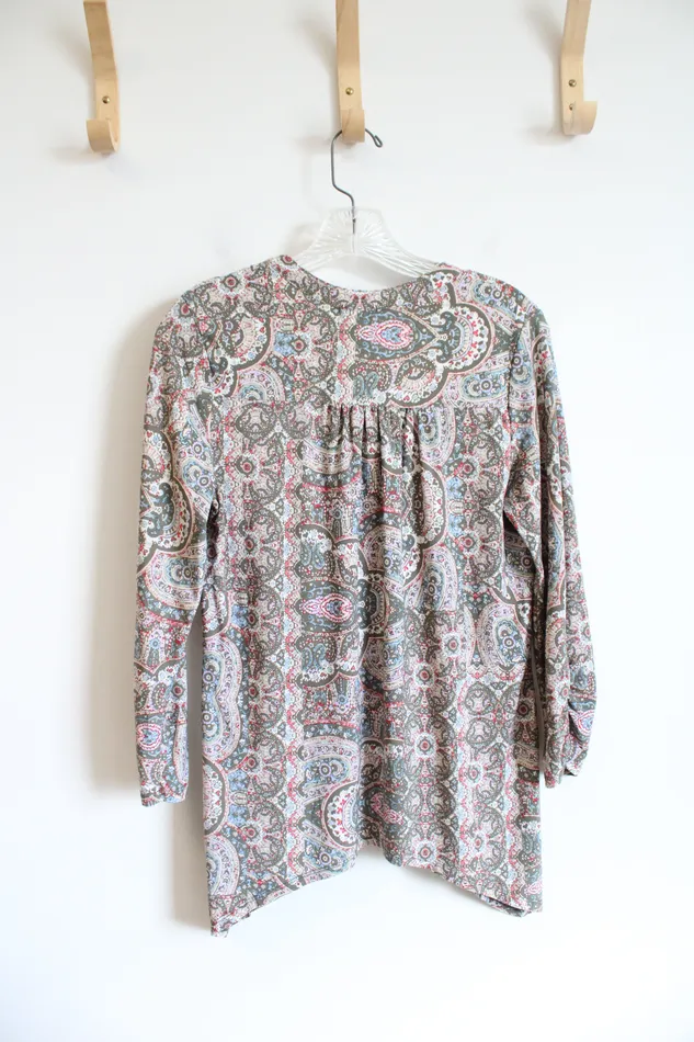 Westport Earrings Westport Green Paisley Printed Long Sleeved Top XS
