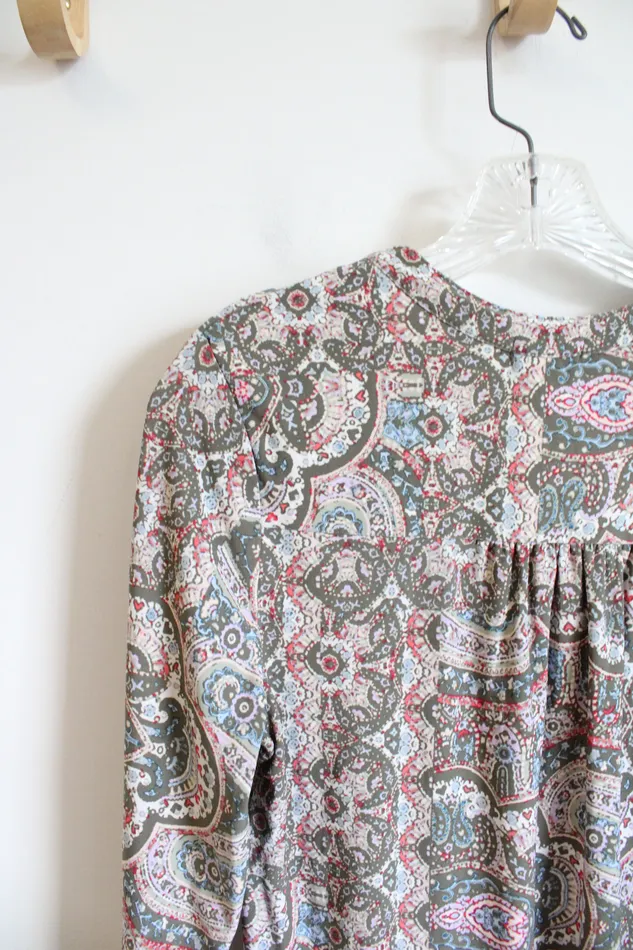 Westport Earrings Westport Green Paisley Printed Long Sleeved Top XS