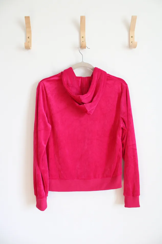 White Mark Rings NEW White Mark Fuchsia Velour Zip Up Jacket M