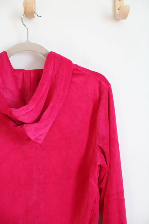 White Mark Rings NEW White Mark Fuchsia Velour Zip Up Jacket M
