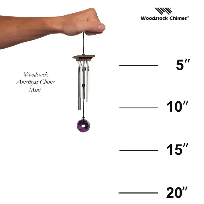 WOODSTOCKCHIMES Earrings Woodstock Chimes Mini Amethyst Wind Chime