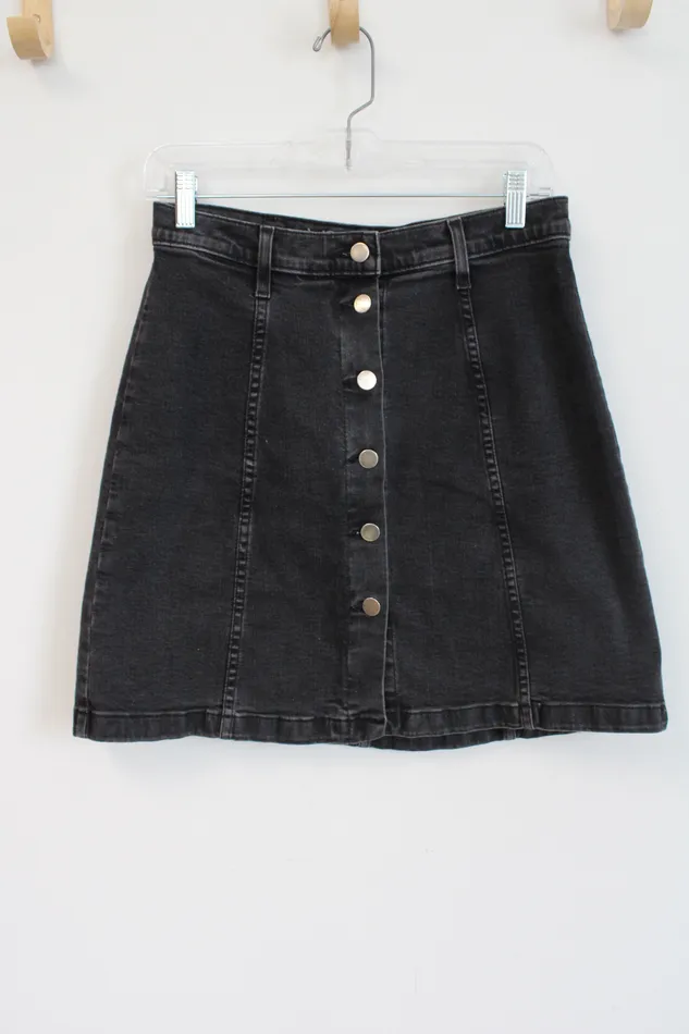 Yoga Jeans Rings Yoga Jeans Black Denim Bottom Down Skirt 29W