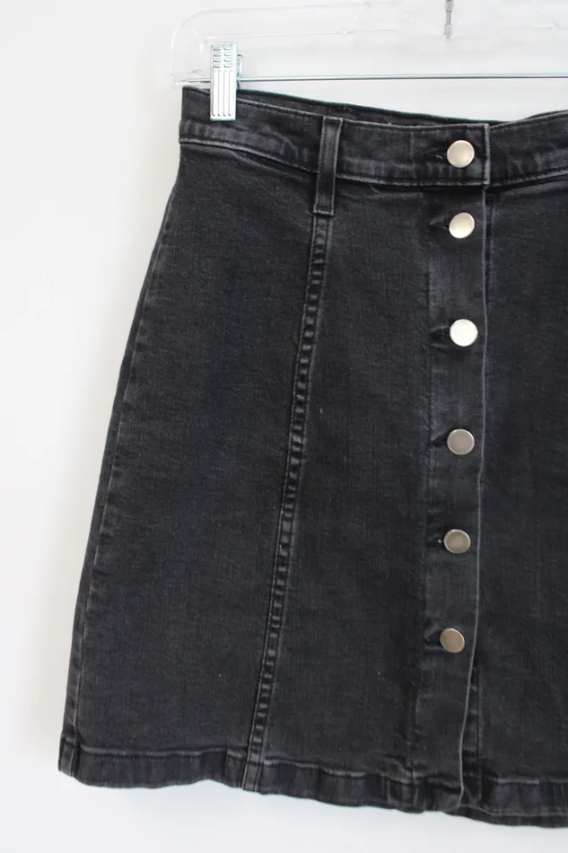 Yoga Jeans Rings Yoga Jeans Black Denim Bottom Down Skirt 29W