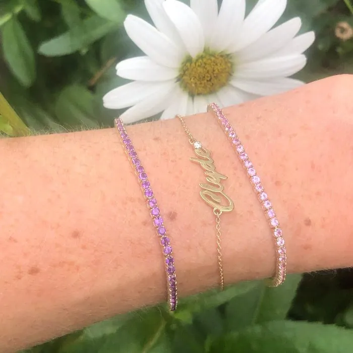 Alexis Jae Bracelets Pink Stone Tennis Bracelet
