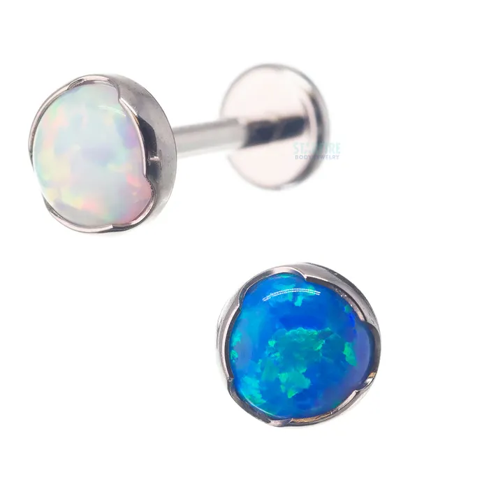 Anatometal Earrings 5mm ProngSet Opal Cabochon on Flatback