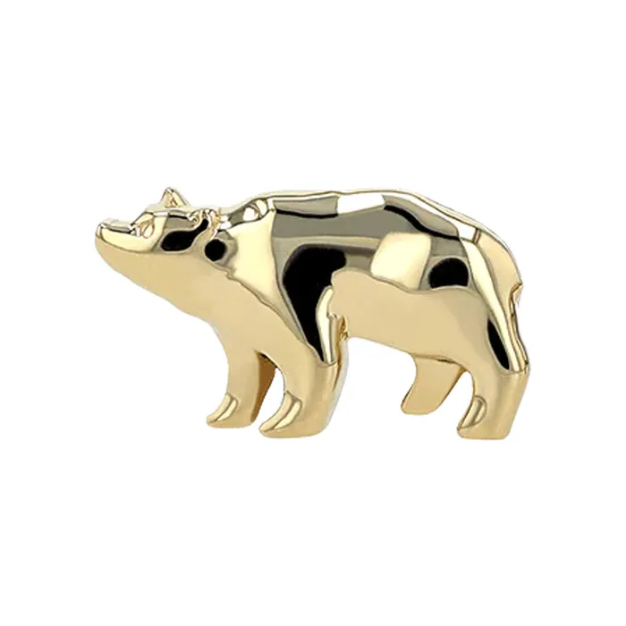 Anatometal Earrings Bear Threaded End in Gold