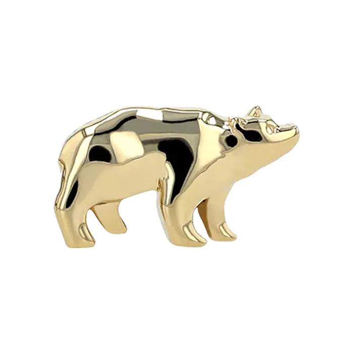 Anatometal Earrings Bear Threaded End in Gold