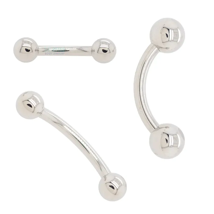 Anatometal Earrings Stainless Steel Curved Barbell 12 ga