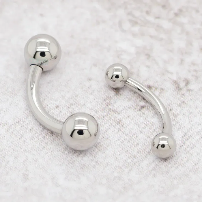 Anatometal Earrings Stainless Steel Curved Barbell 12 ga