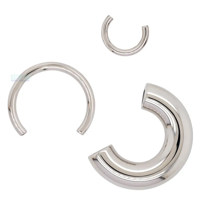 Anatometal Earrings Stainless Steel Threaded Circular Barbell Shaft 10 ga