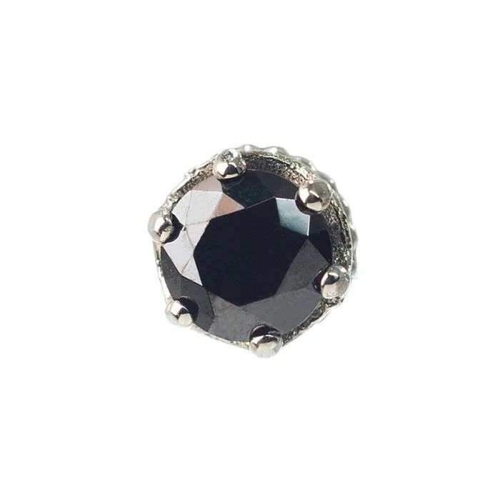 Anatometal Earrings threadless 3mm Queen Crown End in Gold with BrilliantCut Gem