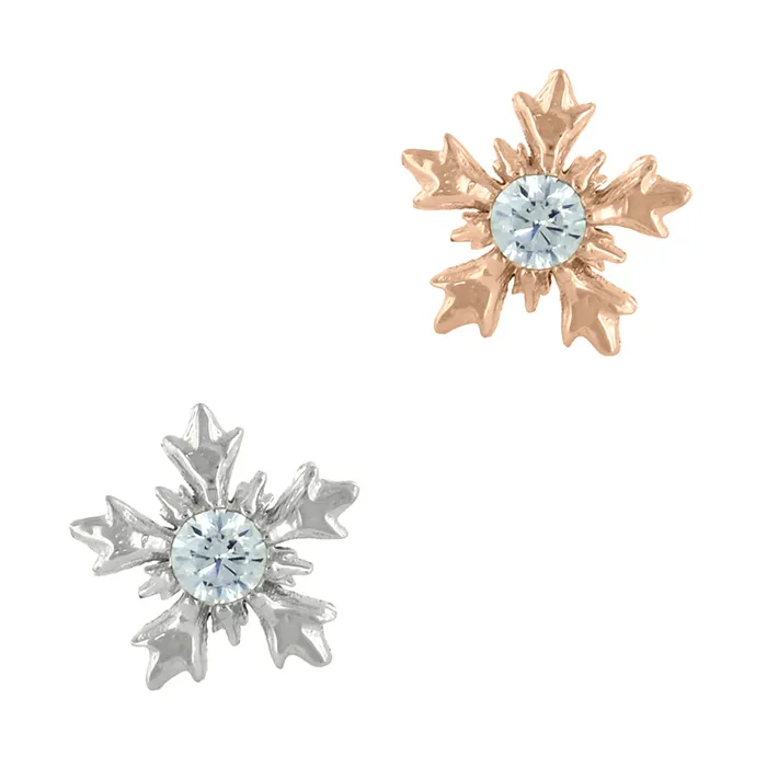 Anatometal Earrings threadless 4mm Winterglow End in Gold with BrilliantCut Gem