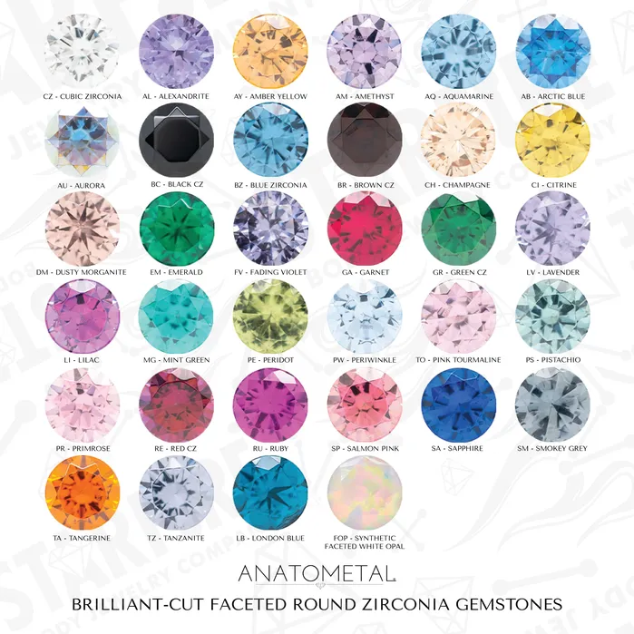 Anatometal Rings Virtue Threaded End in White Gold with 2mm BrilliantCut Gem