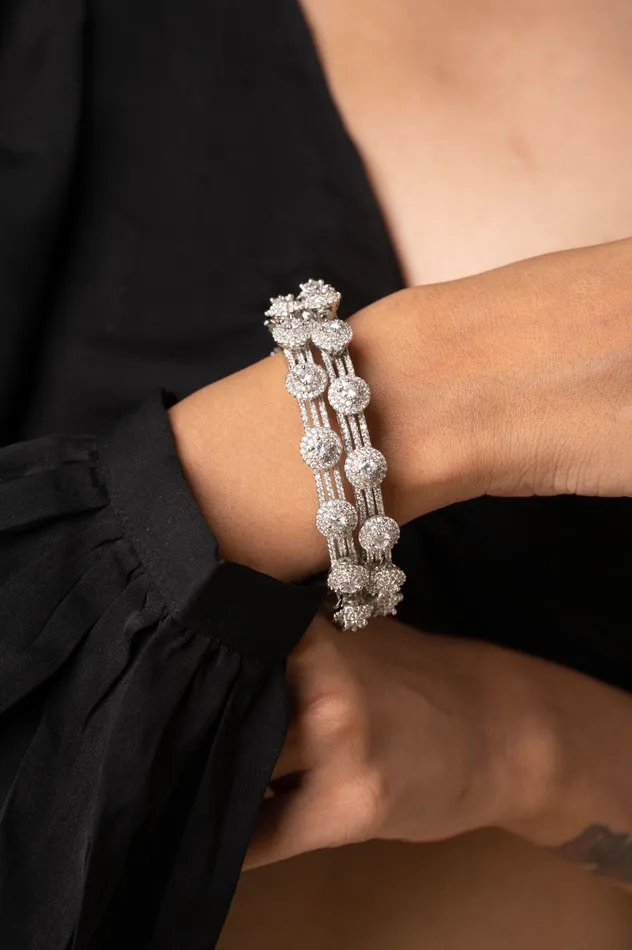 Attrangi Bracelets Diamond Pacheli Gokhru Bangle Set