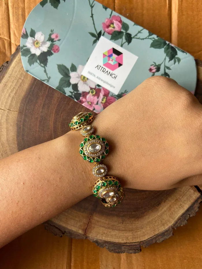 Attrangi Bracelets Kaamna Meenakari Polki Gajra Pacheli Bracelet Attrangi Bracelets Kaamna Meenakari Polki Gajra Pacheli Bracelet
