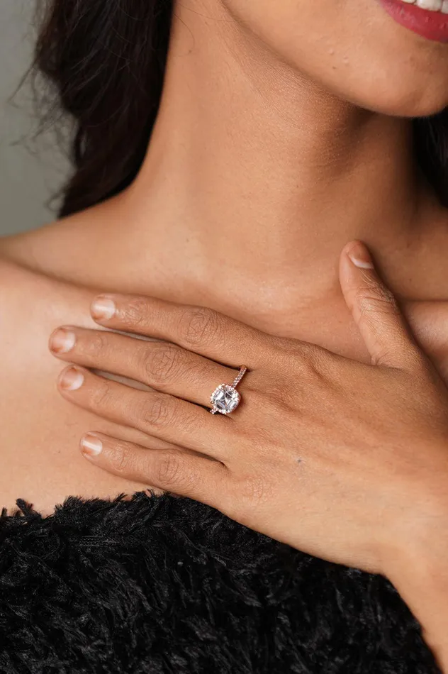 Attrangi Rings Ascher Cut Solitaire Ring