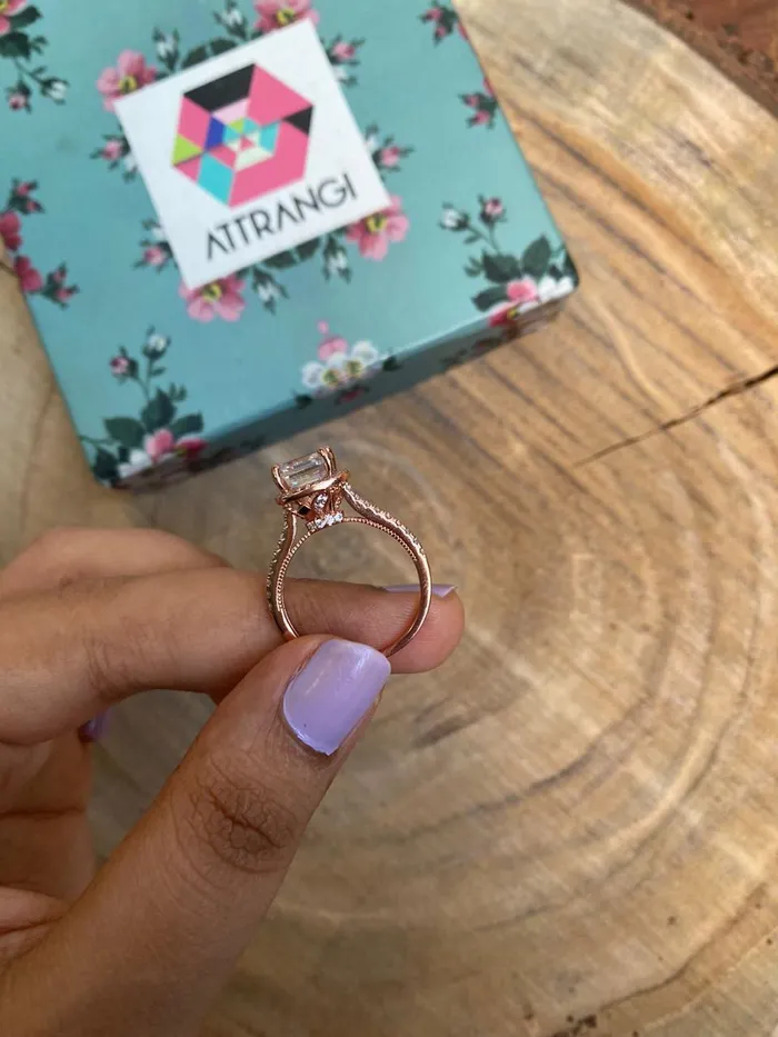 Attrangi Rings Ascher Cut Solitaire Ring Attrangi Rings Ascher Cut Solitaire Ring