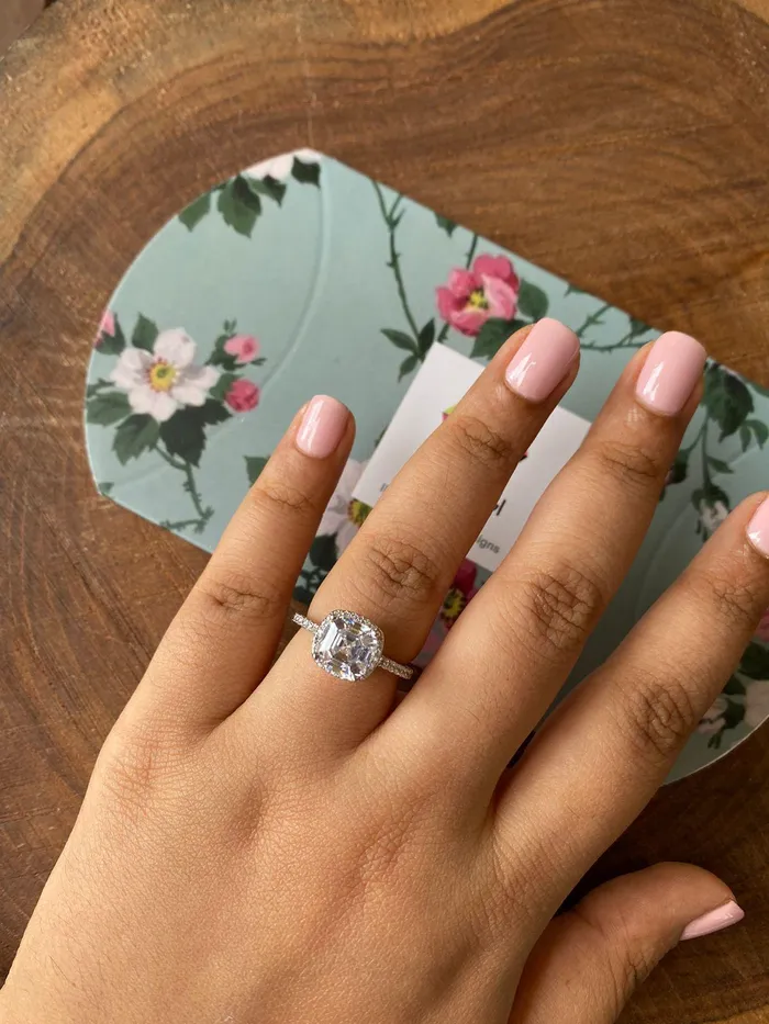Attrangi Rings Ascher Cut Solitaire Ring Attrangi Rings Ascher Cut Solitaire Ring