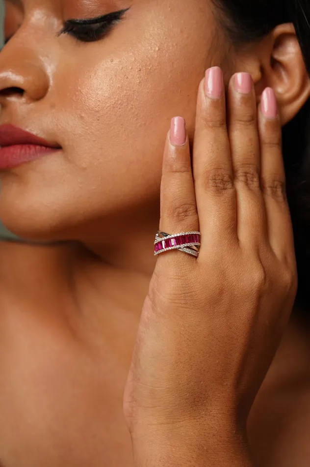 Attrangi Rings Baguette Diana Band Cocktail Diamond Ring