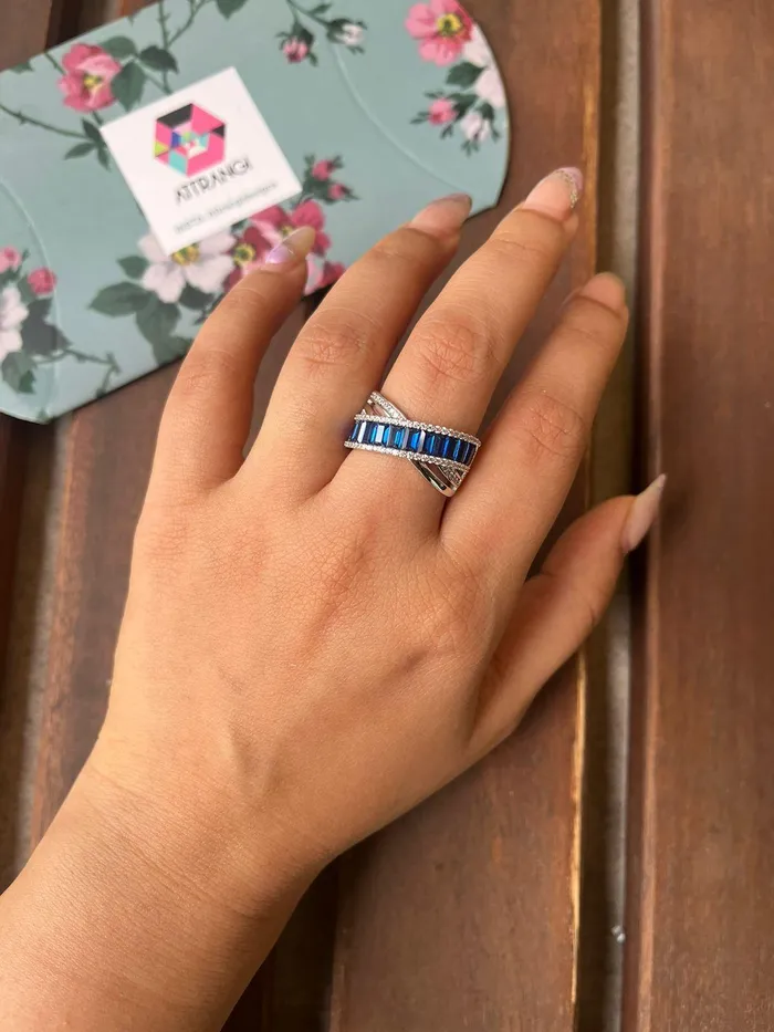 Attrangi Rings Baguette Diana Band Cocktail Diamond Ring