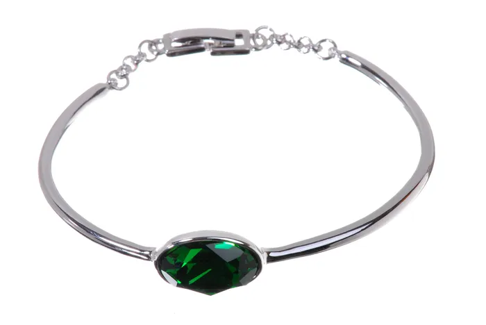 B7121 Peridot Swarovski Elements Crystal Cuff Bracelet Red Bracelets