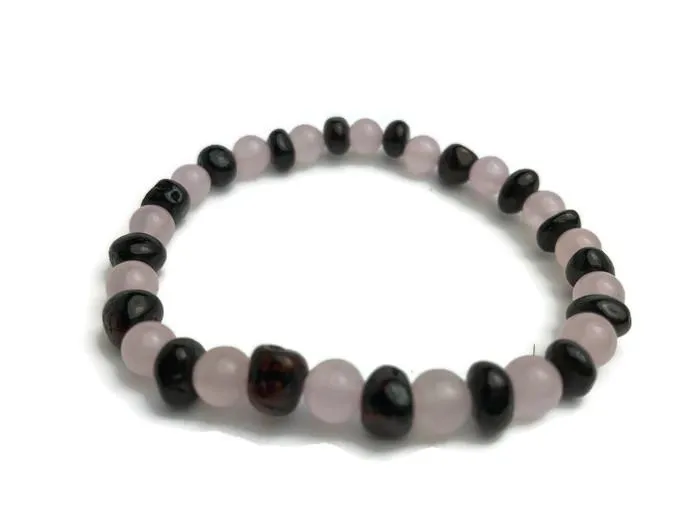 Baltic Essentials Bracelets Baltic Amber Teen Adult 75 inch Bracelet Cherry Amber Pink Quartz Sadness Baltic Essentials Bracelets Baltic Amber Teen Adult 75 inch Bracelet Cherry Amber Pink Quartz Sadness