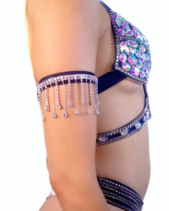 Black Iridescence Tassel Arm Wrap THE LUMI SHOP Rings