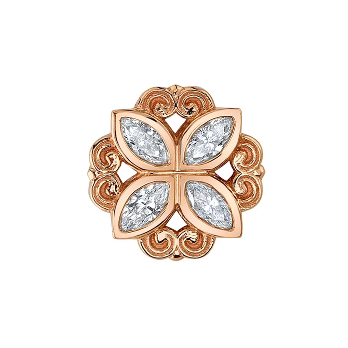 Body Vision BVLA Earrings Lamia Marquise Bezel Threaded End in Gold with DIAMONDS Body Vision BVLA Earrings Lamia Marquise Bezel Threaded End in Gold with DIAMONDS