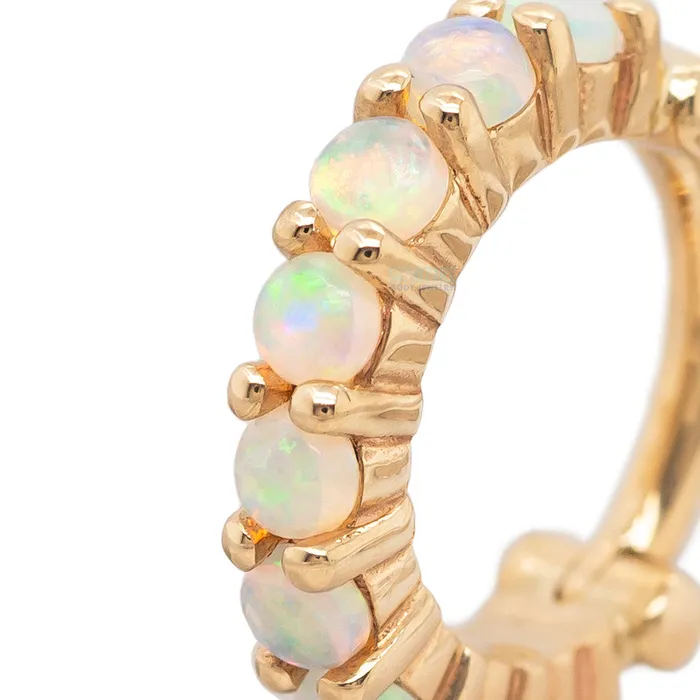 Body Vision BVLA Rings Telesto Hinge Ring in Gold with Genuine White Opals