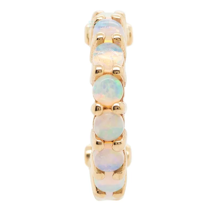 Body Vision BVLA Rings Telesto Hinge Ring in Gold with Genuine White Opals