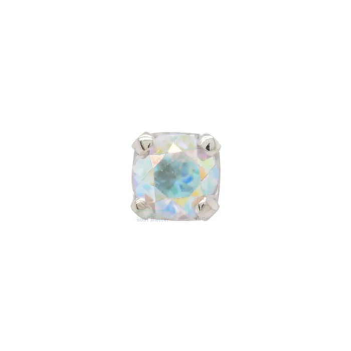 Body Vision BVLA threadless Four Prong Pin in Gold with Mercury Mist Topaz Earrings