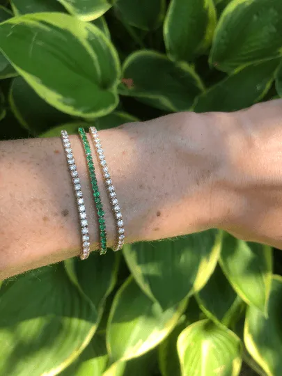 Bracelets Alexis Jae Natural Emerald Tennis Bracelet